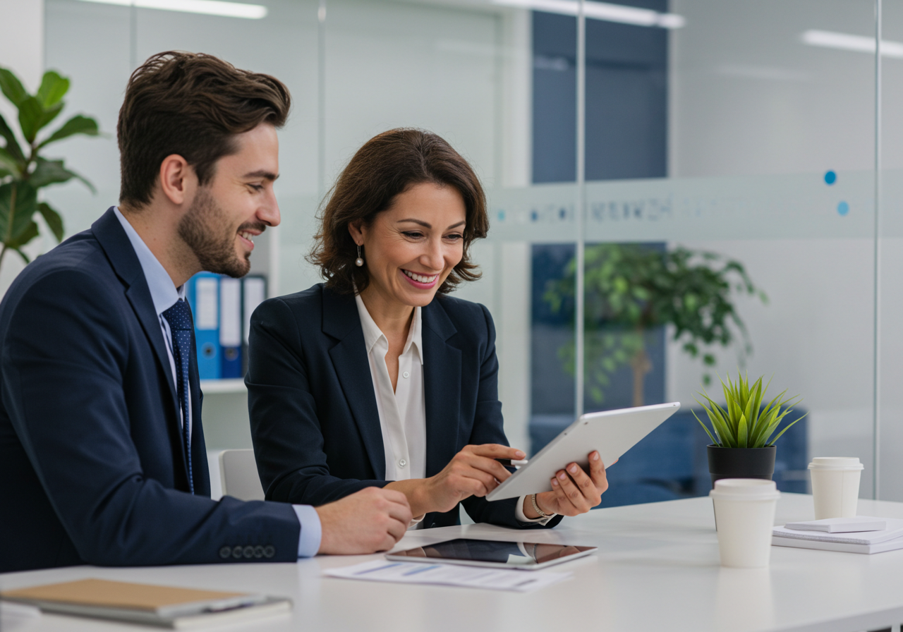 Manager de RRHH entrevistando a un candidato.